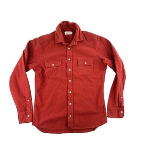 Taylor Stitch Yosemite Shirt Mens 40 M Brick Red Heavy Cotton Flannel Workshirt